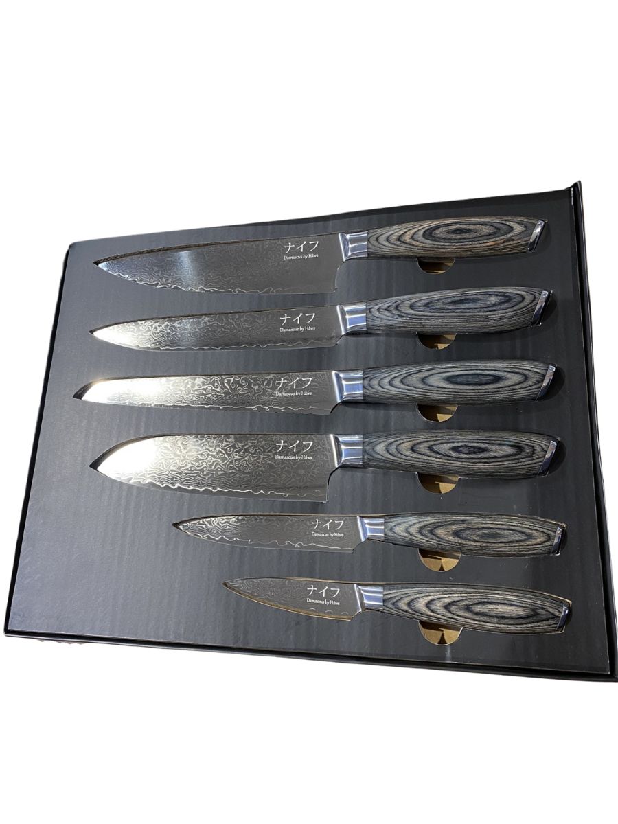 Damascus by Hâws Knivsæt - 6 dele