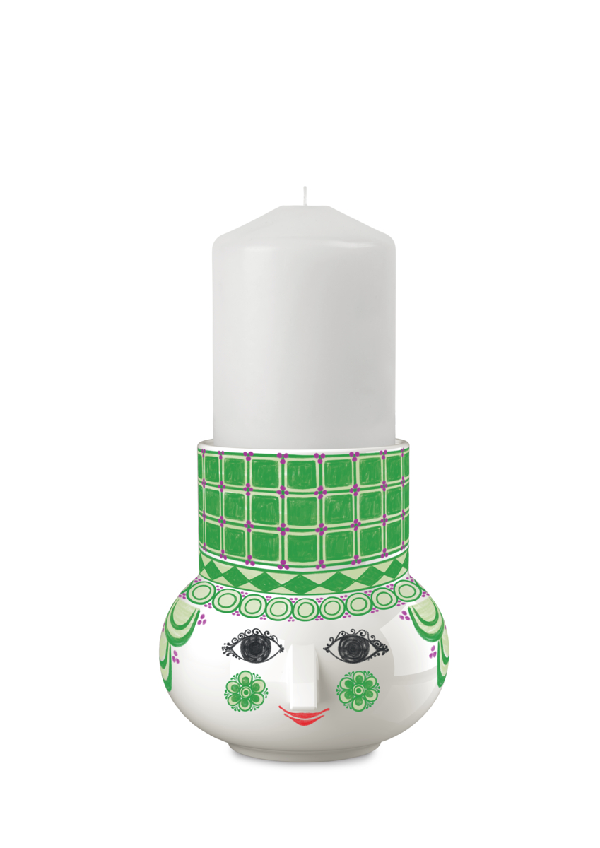 Bjørn Wiinblad Bloklysestage H12cm grøn