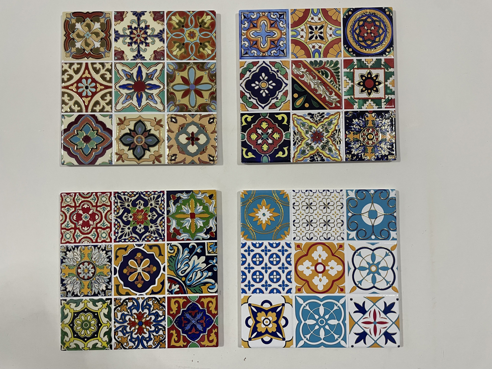 Bordskåner keramik 20x20 cm 4 ass. 