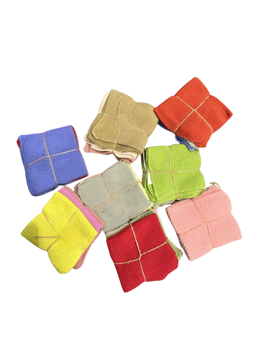 Karklud Strik 25x25 cm. 3 stk. assorteret
