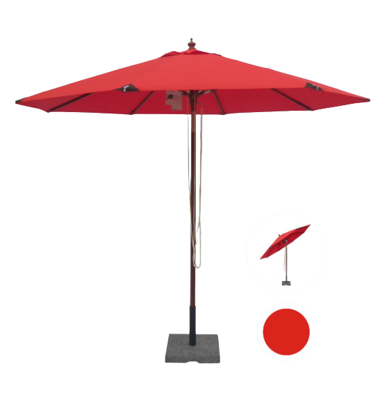 Cebu parasol Ø 3 m. med tilt - rød NR 977