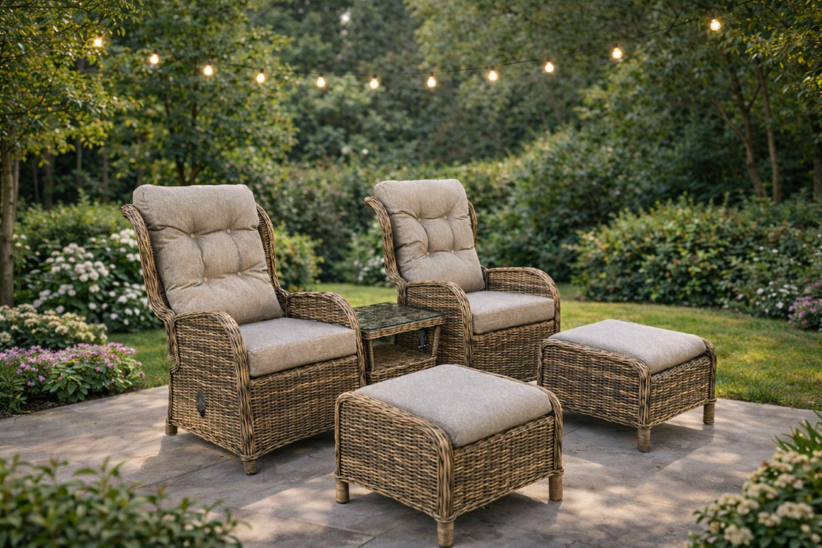 Fanø Loungesæt inkl hynder og gaslift cappuccino