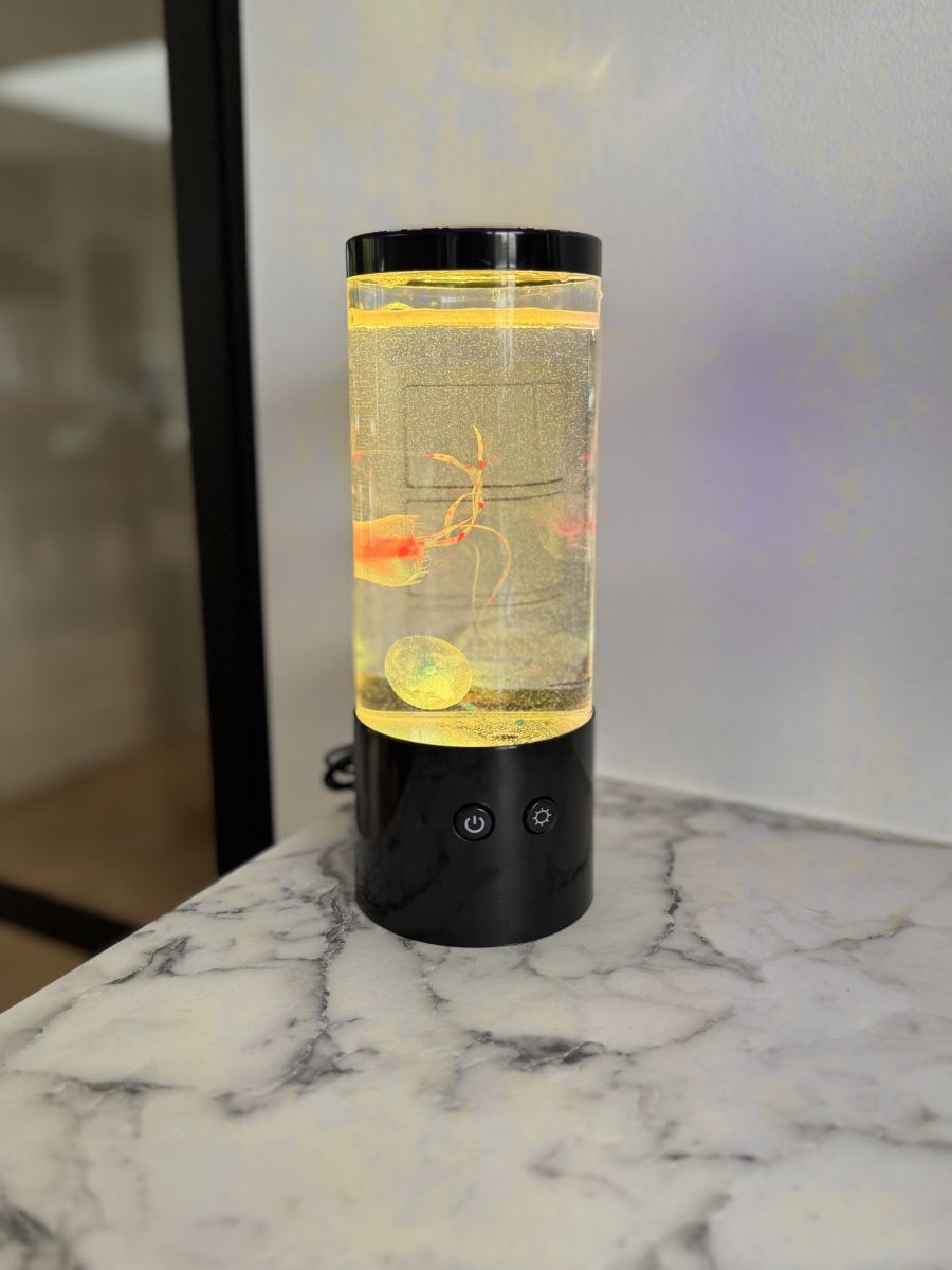 Jelly fish lampe 9x23 cm til batteri eller med USB