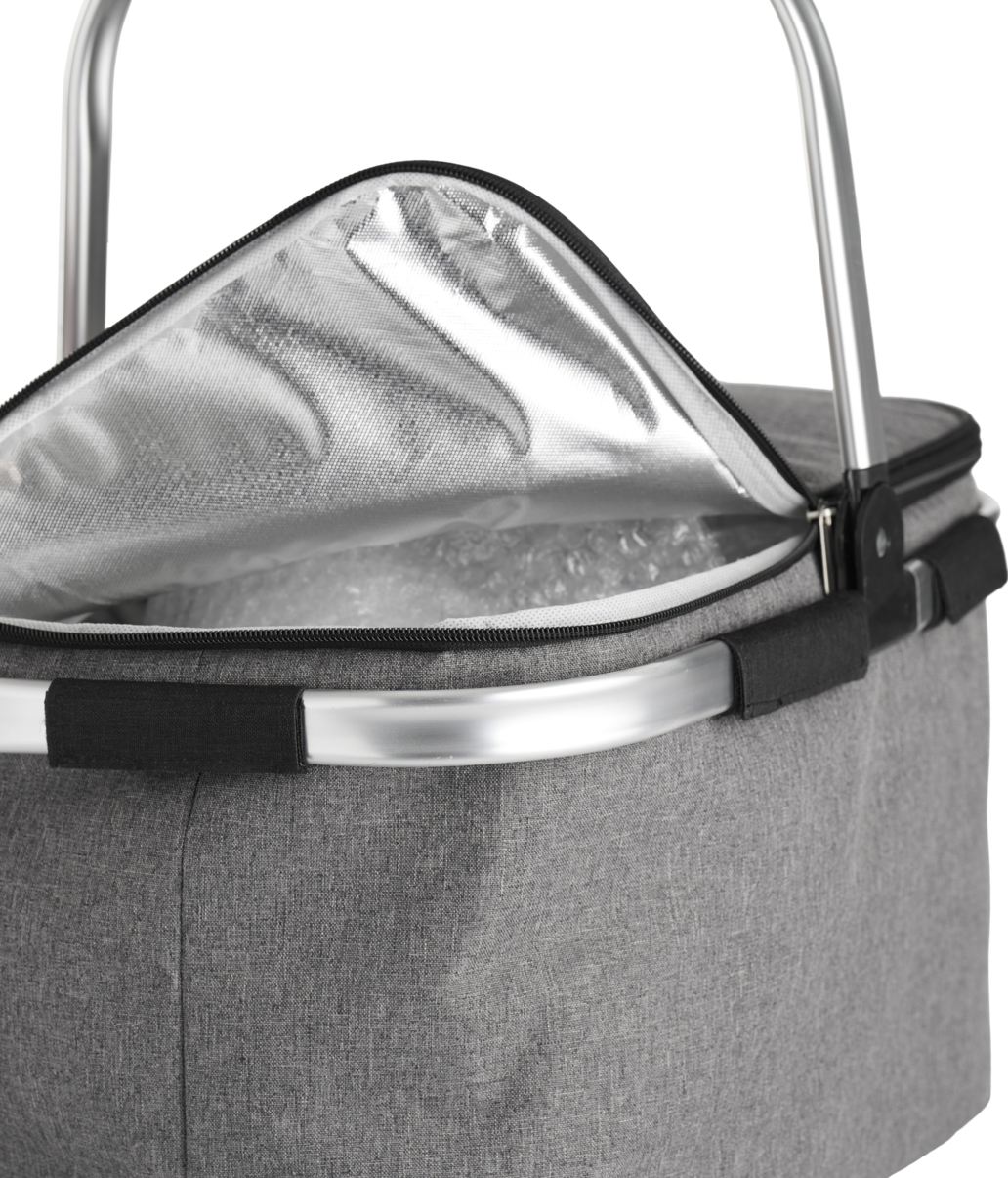 Outfit køletaske/picnickurv 23 L sammenklappelig grå