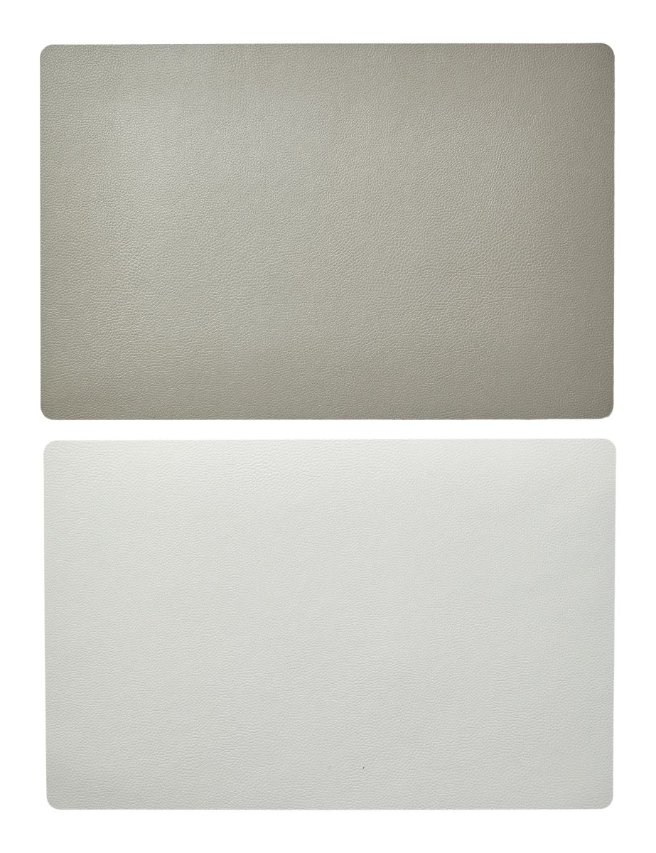 Da'core Dækkeserviet PU læder vendbar 30x45 cm grå/kit