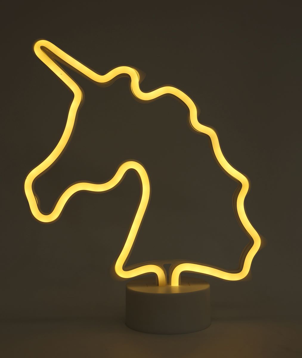 Neonskilt Enhjørning på fod