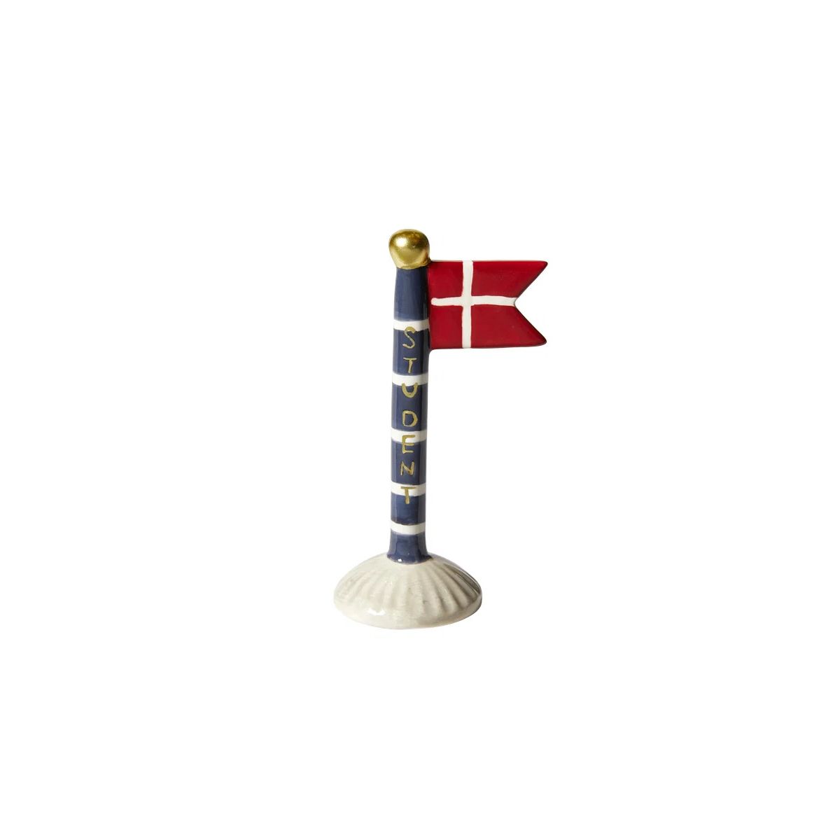 Keramik flag Student blå/creme 14 cm.