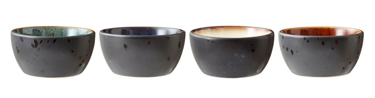 Skålesæt 10cm 4 stk. sort/assorteret