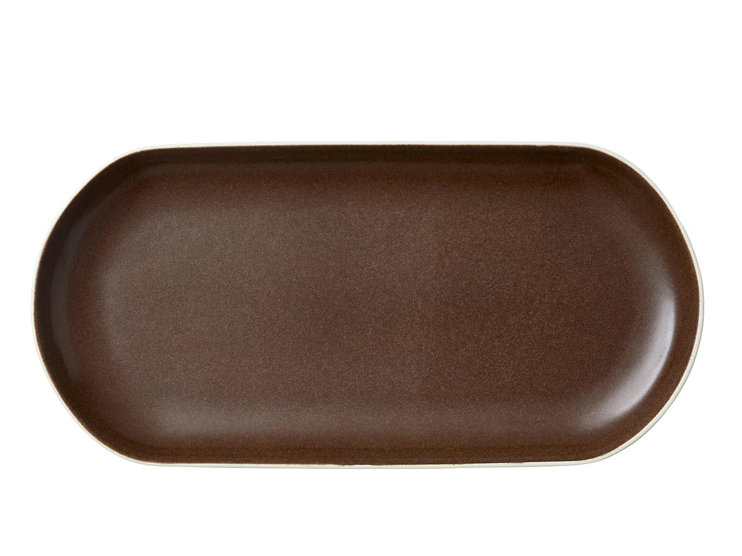 Studio Round North Serveringsfad 38x19 cm. hvid/brun