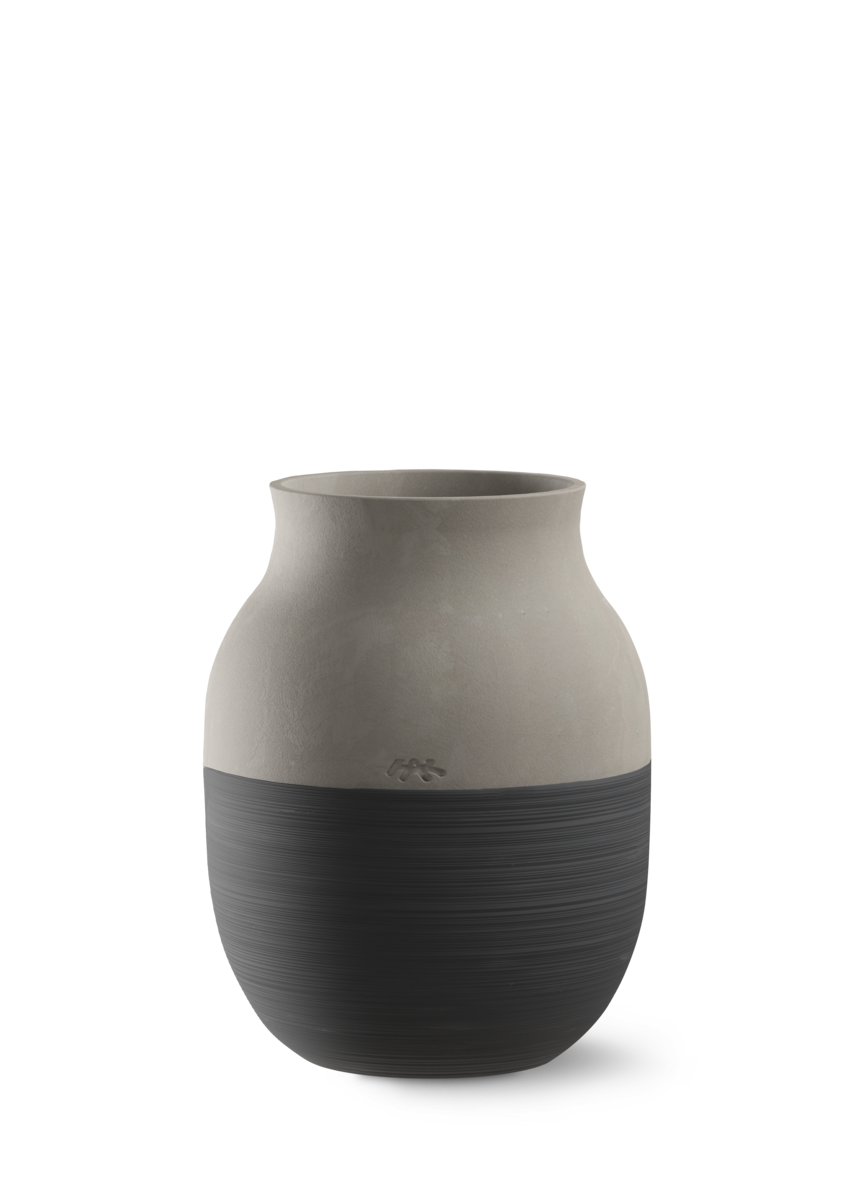 Kähler Omaggio Circulare vase antrasitgrå H20 cm.