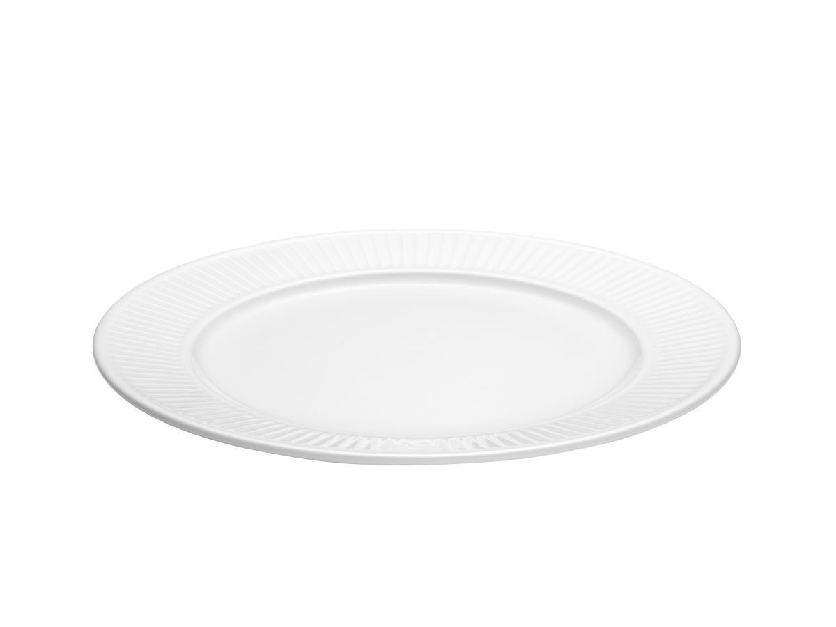 Tallerken flad Plissé 22 cm Hvid