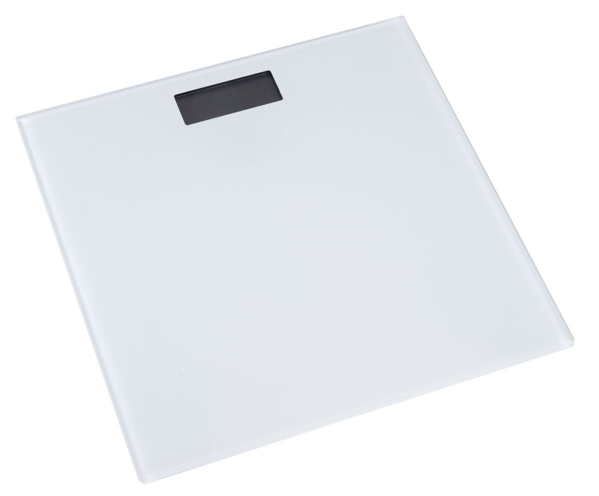 Personvægt 30x30cm. 180 kg glas hvid