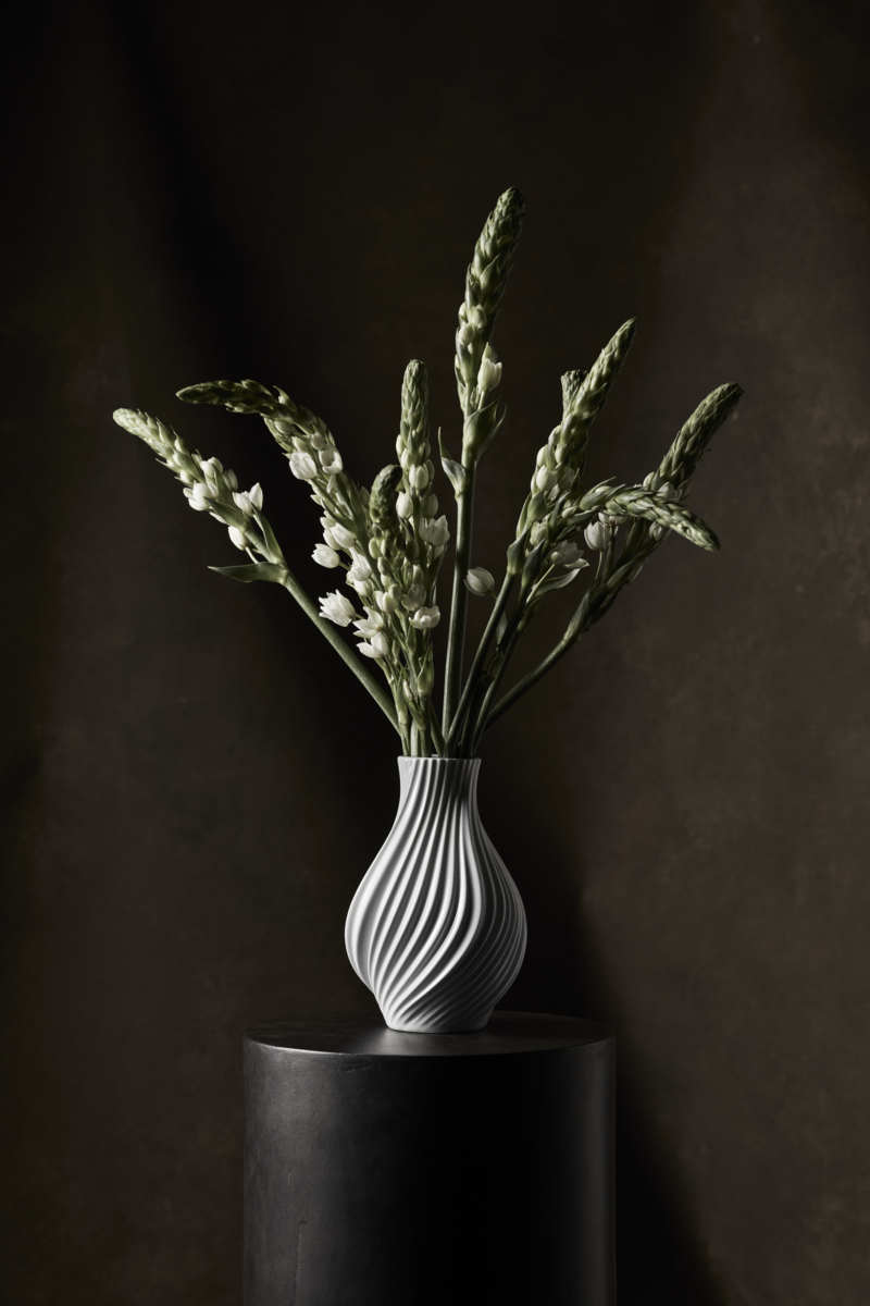 Lyngby Twist vase H18cm hvid