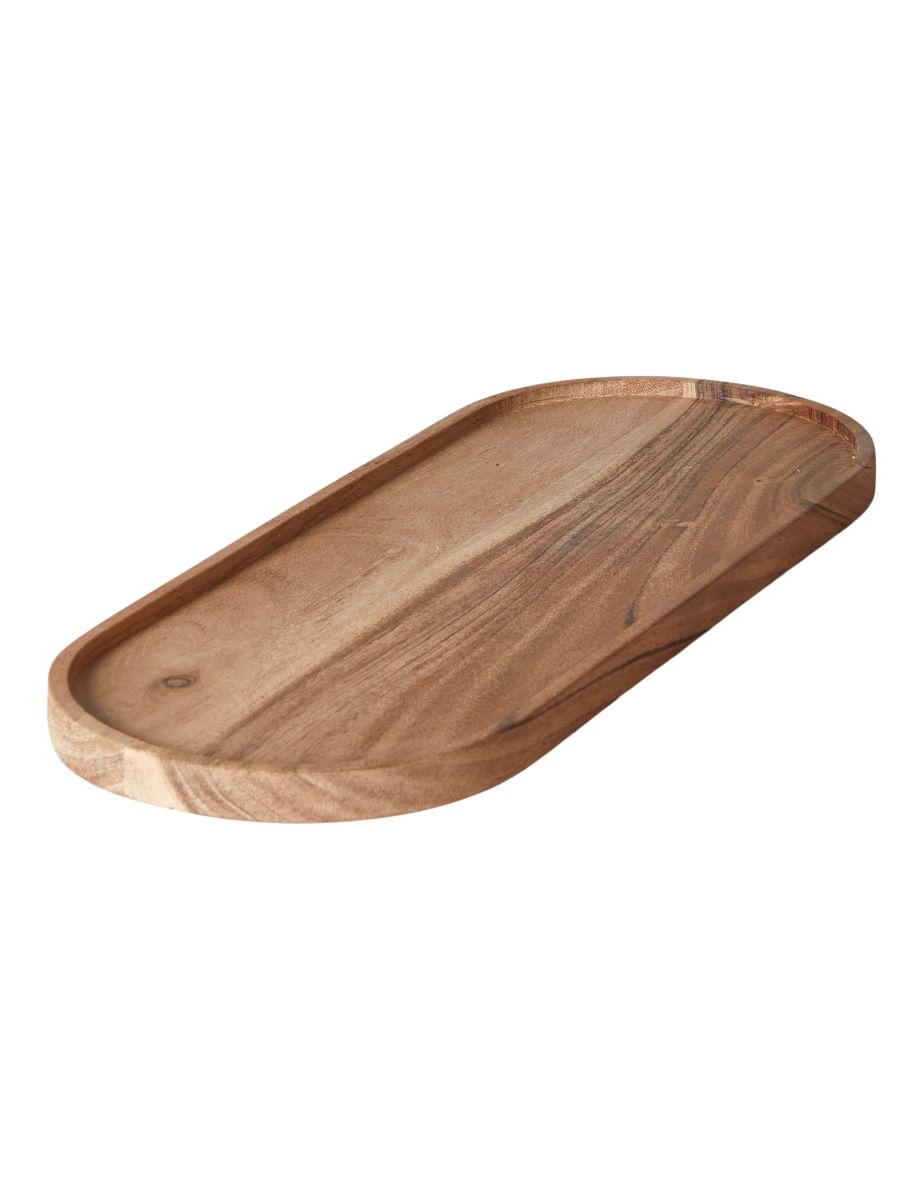 Ovalt fad 38x15 cm. i akacie træ