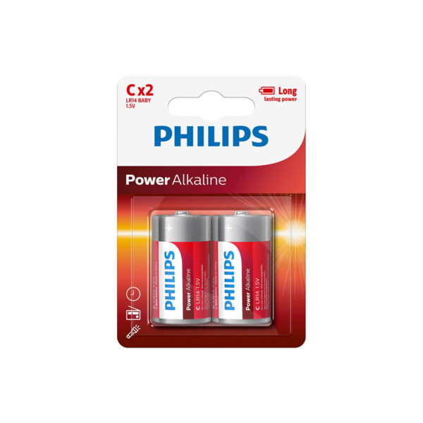Philips C Alkaline batterier 2 stk.