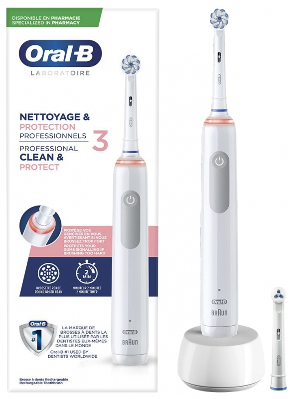 Oral B tandbørste Pro 3 Clean & Protect Sensitive