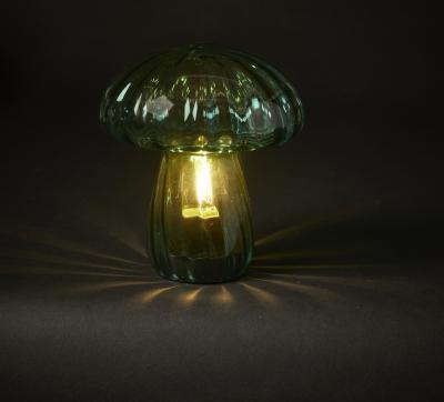 Paddehat lampe 14,5x14,5x17 cm glas grøn