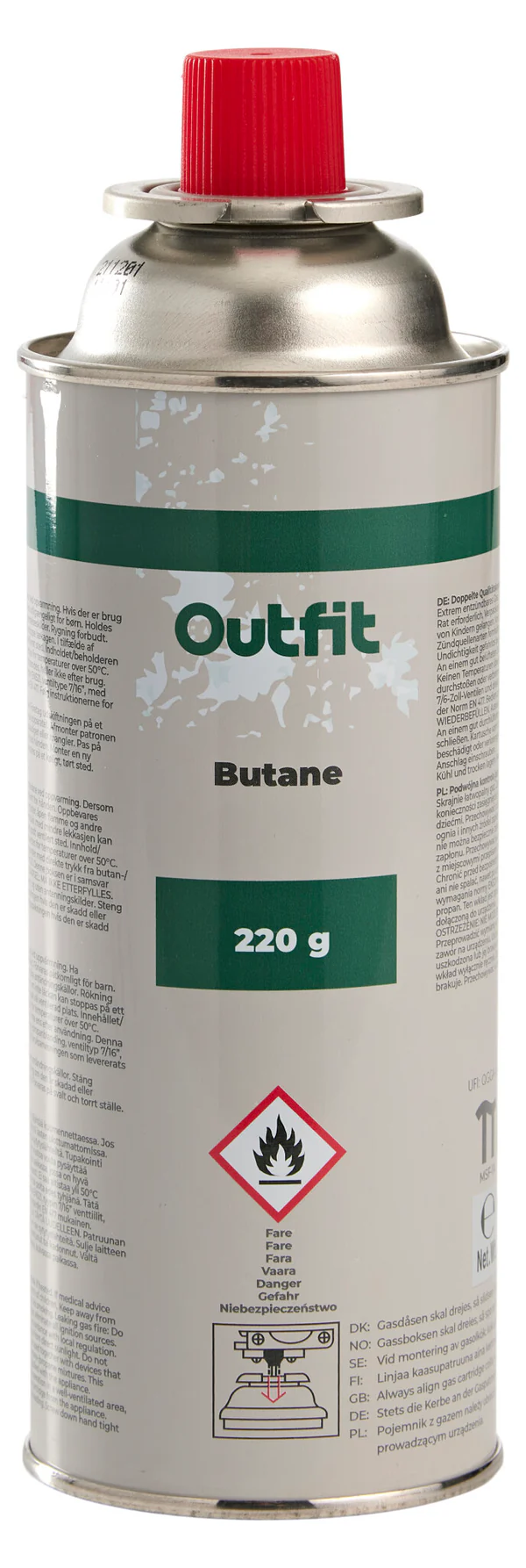 Gasdåse til campingblus 220 gram