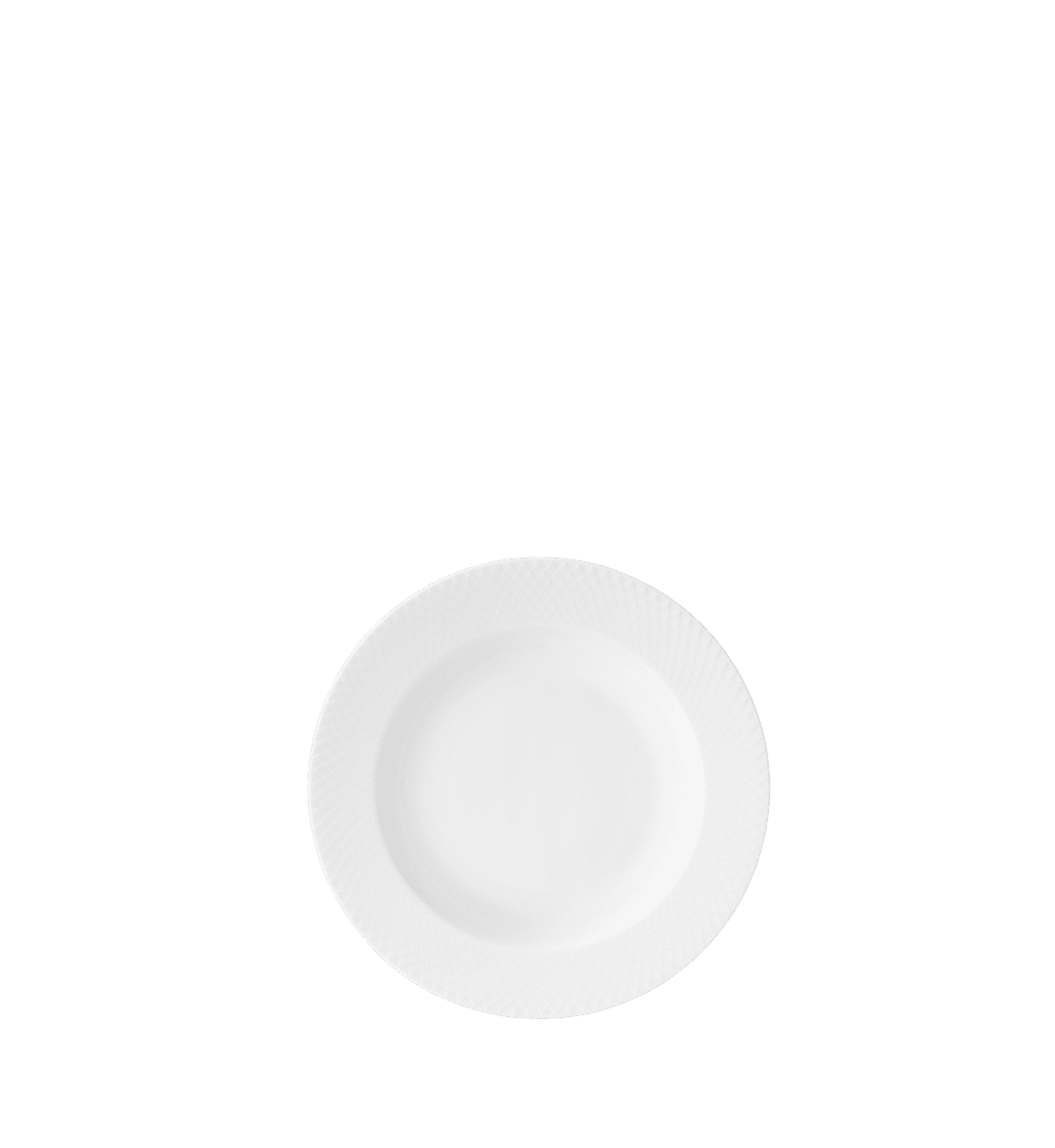 Rhombe Dyb tallerken Ø23 cm hvid porcelæn