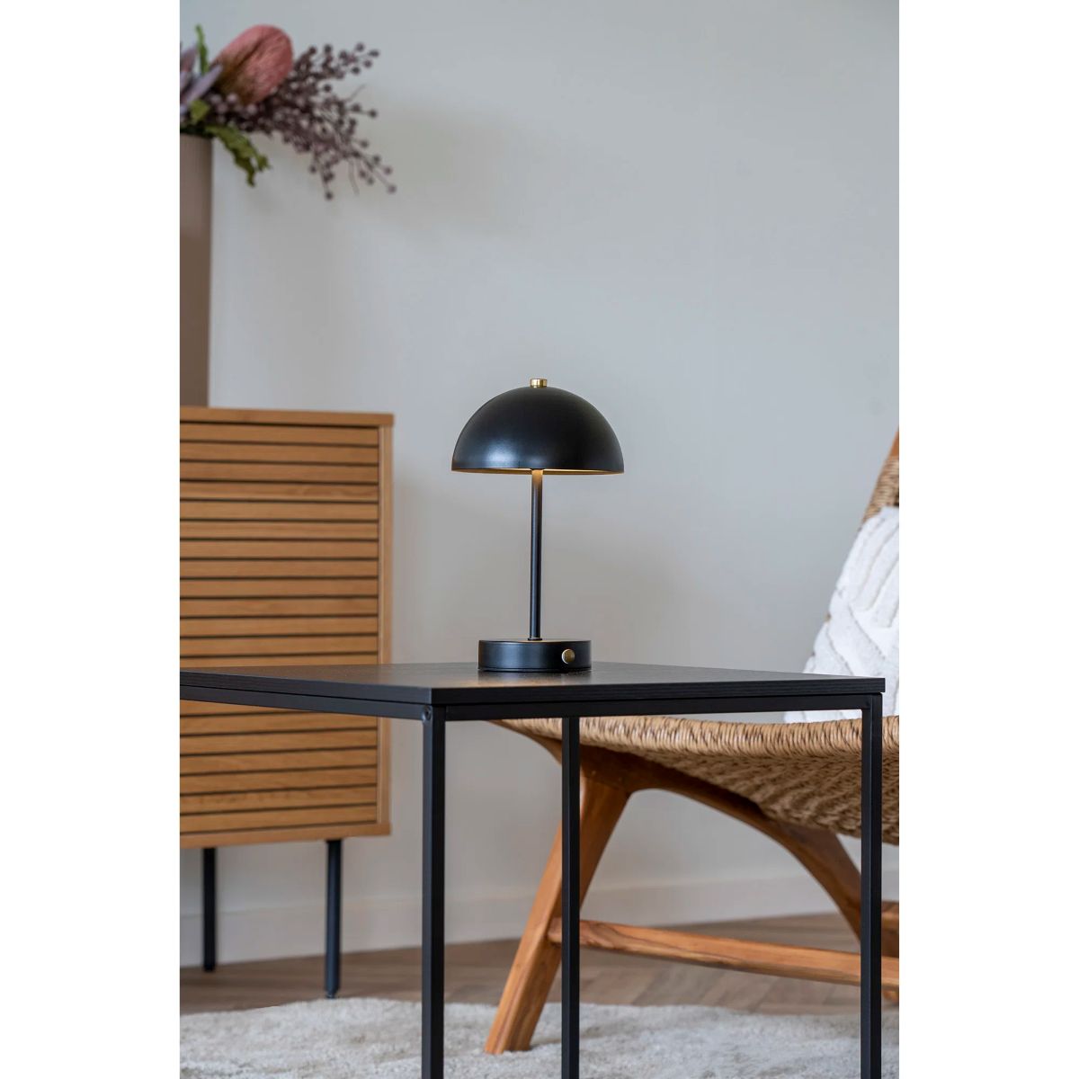 Holt Bordlampe genopladelig 25 cm stål sort