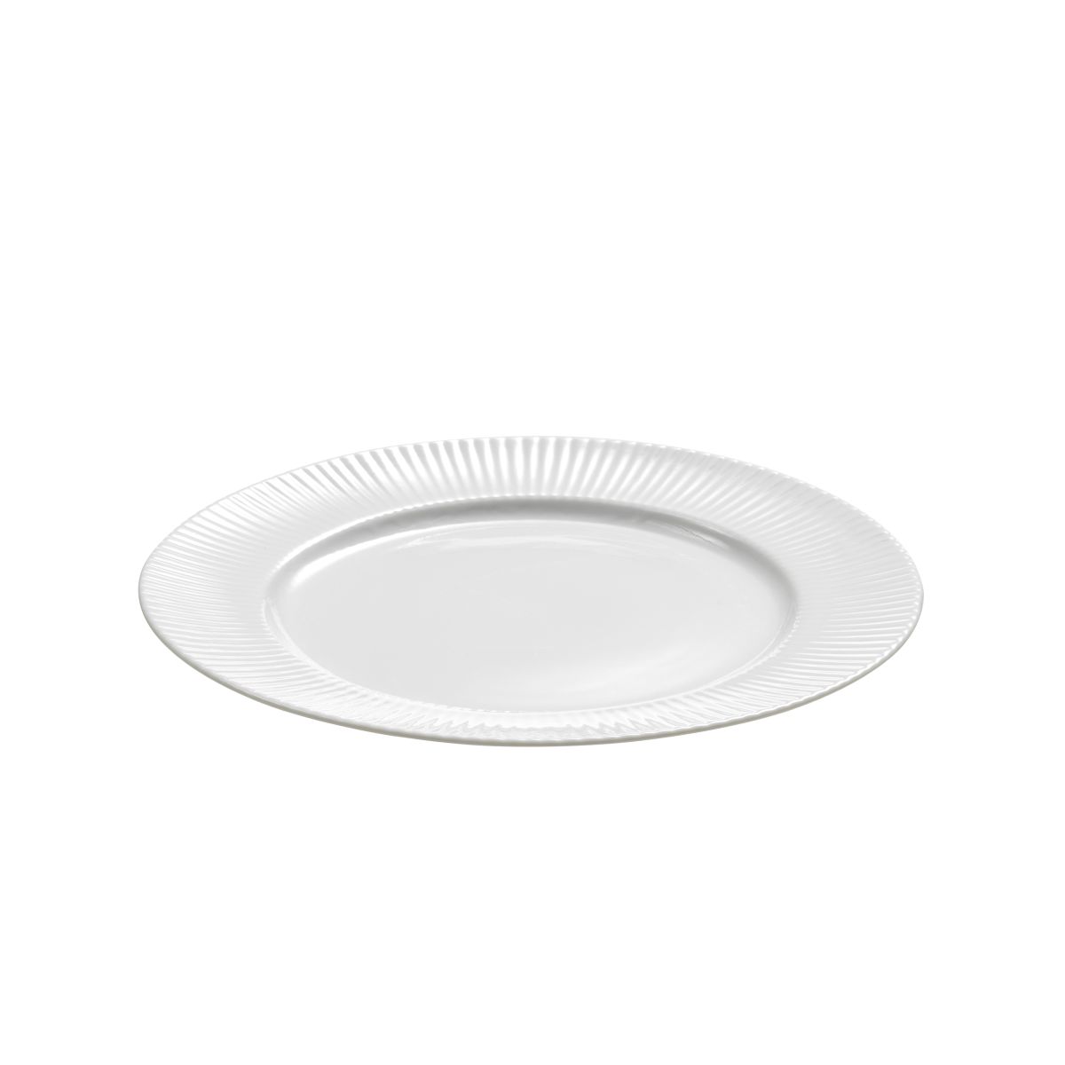 Groovy frokosttallerken 22 cm. - hvid porcelæn