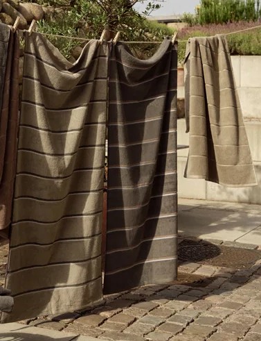 Zone Håndklæde Sauna 50x100 cm. olive green/taupe/blue fog