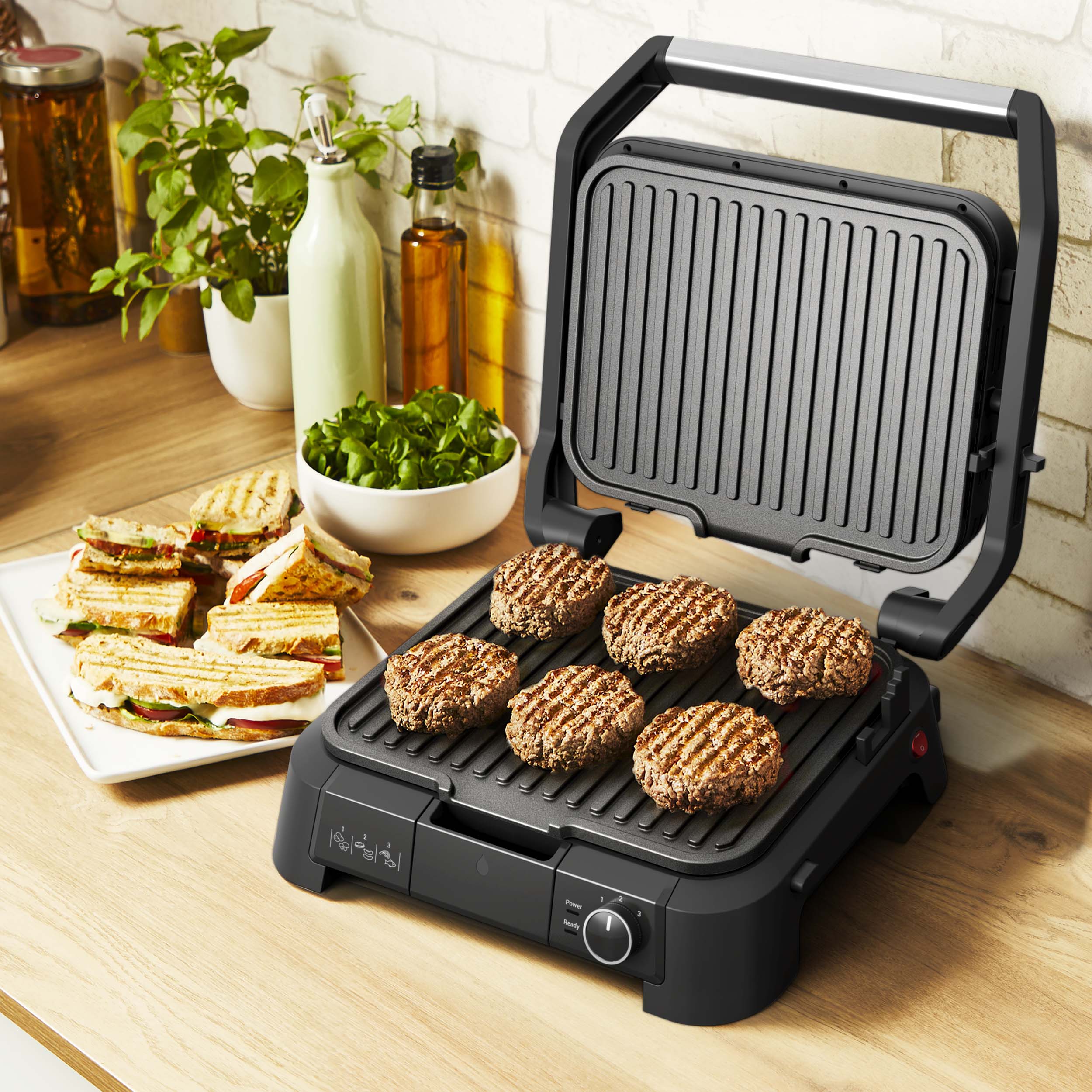 OBH Nordica SuperGrill kontaktgrill 3-i-1 rustfrit stål