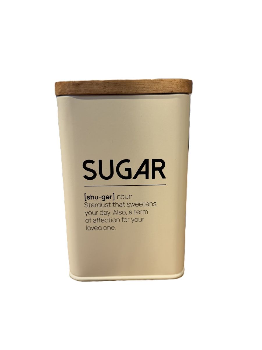 Allure Sukkerdåse i metal 9,8x15 cm. creme