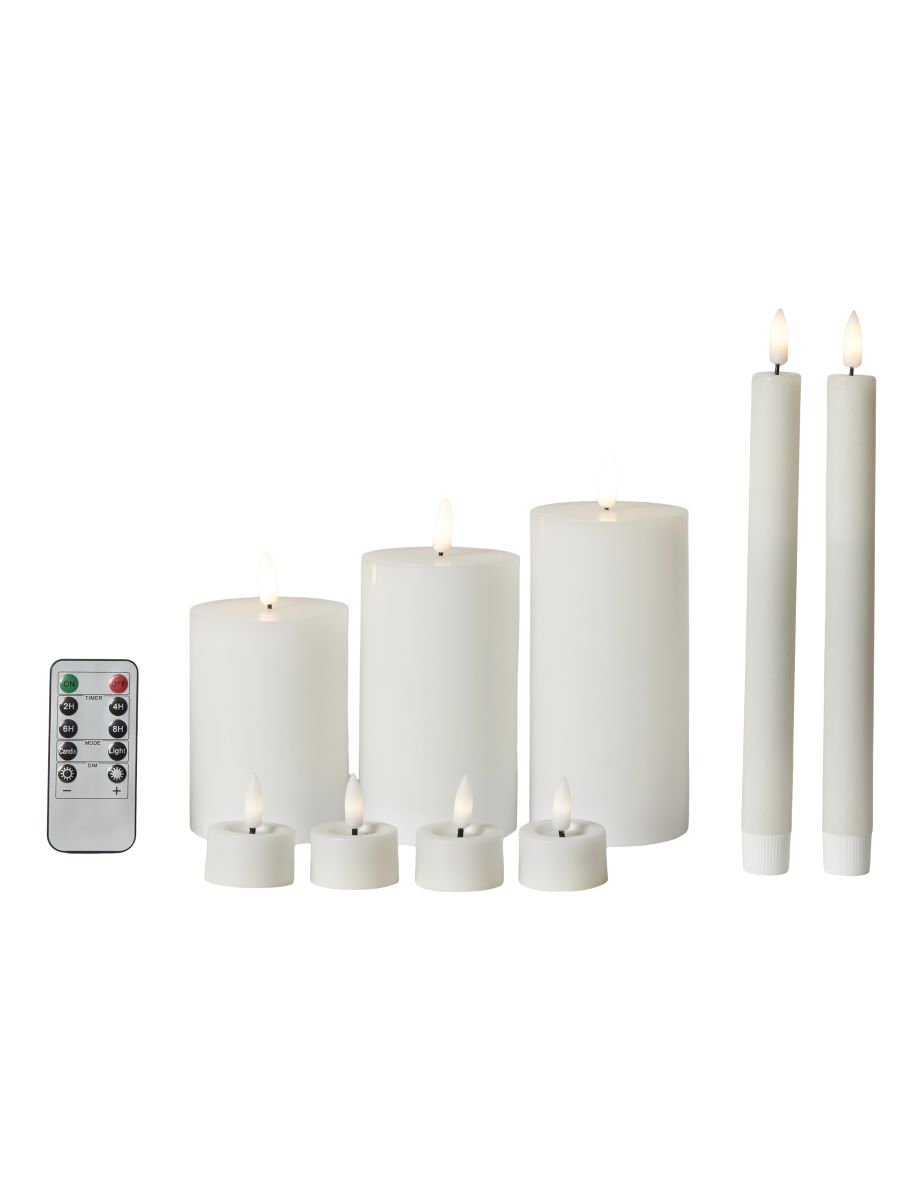 LED lys sæt 10 dele med 3D flamme