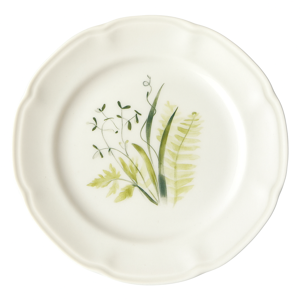 Da'core Tallerken Flora i benporcelæn Ø 20 cm. grøn