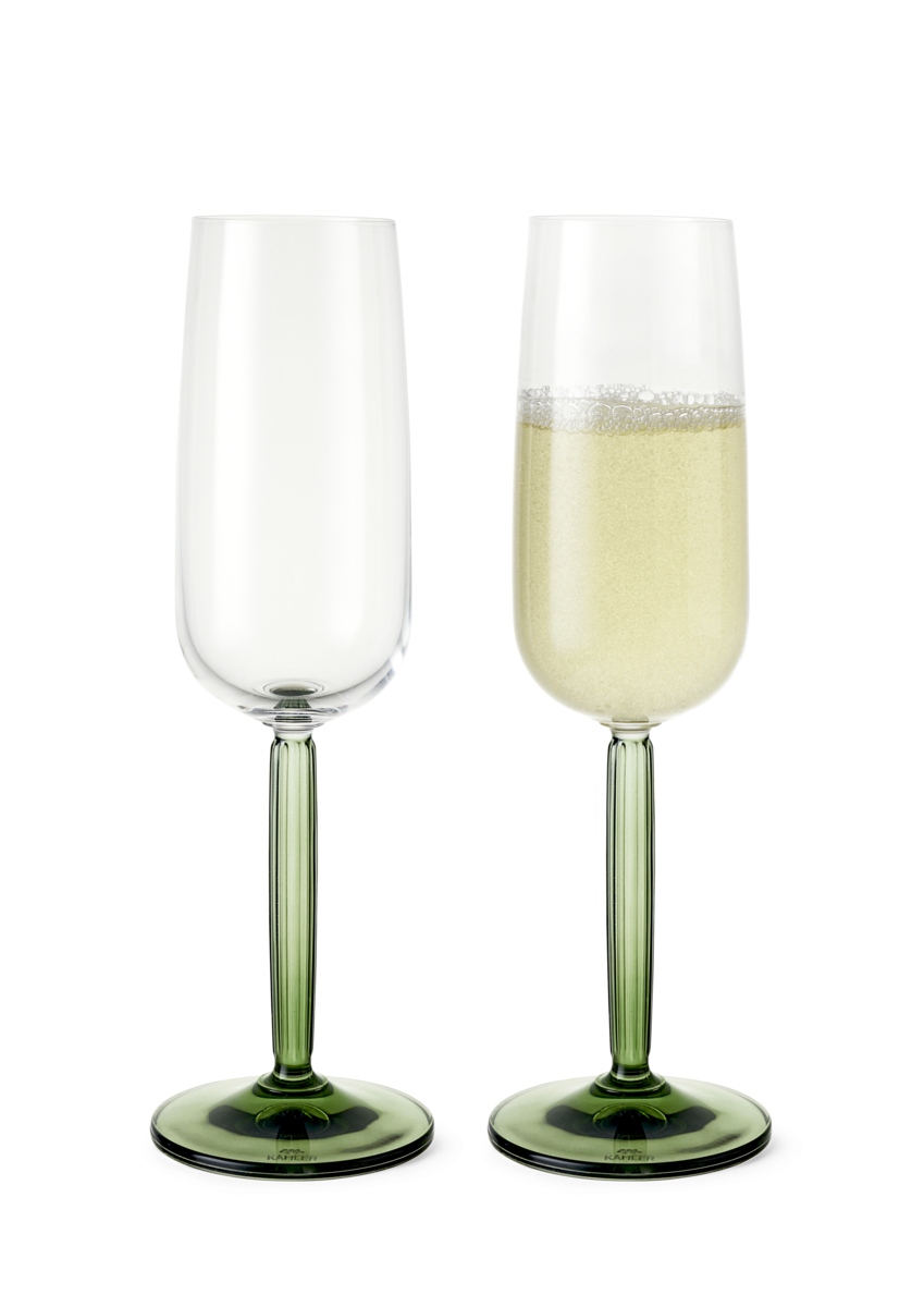 Hammershøi Champagneglas 24 cl 2 stk. grøn