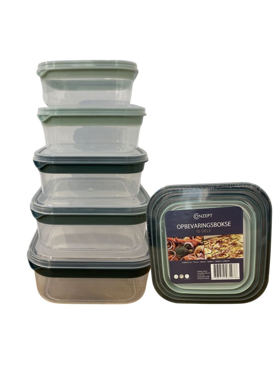 Conzept Opbevaringsboks 10 dele kvadratisk