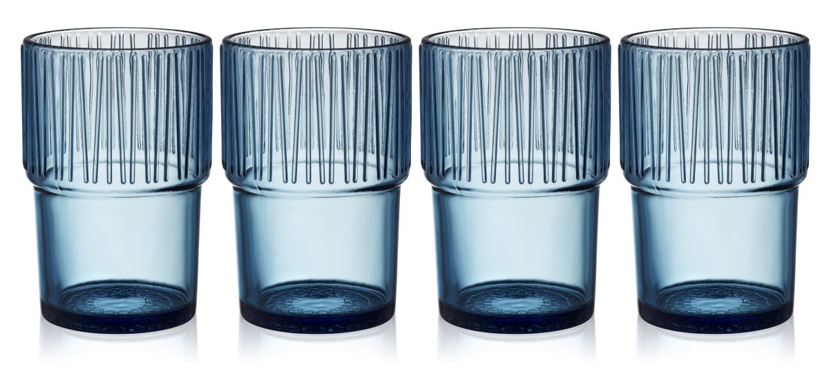 BITZ Cafeglas 4 stk. Kusintha 38 cl. blå