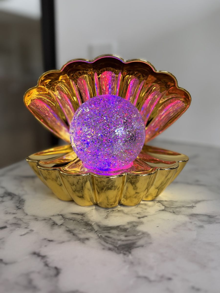 Musling Glitterlampe med farveskift
