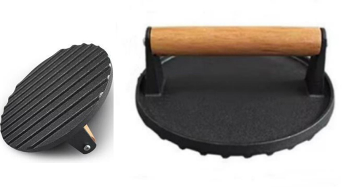 Smash burger støbejern 17,5x6,5cm