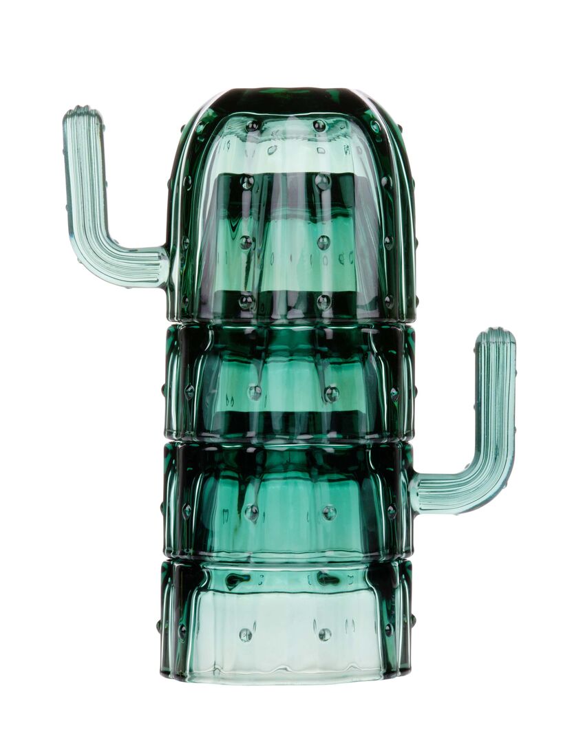 Drikkeglas kaktus 4 stk. stabelbare