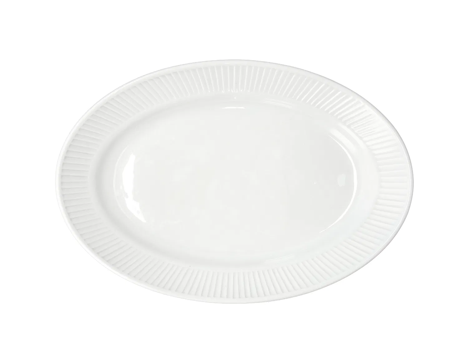 Pillivuyt Plissé serveringsfad 28x19 cm. hvid