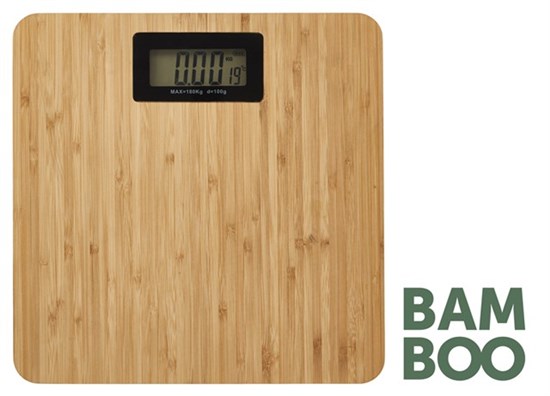 Personvægt bambus 180 kg 28x28 100 gram