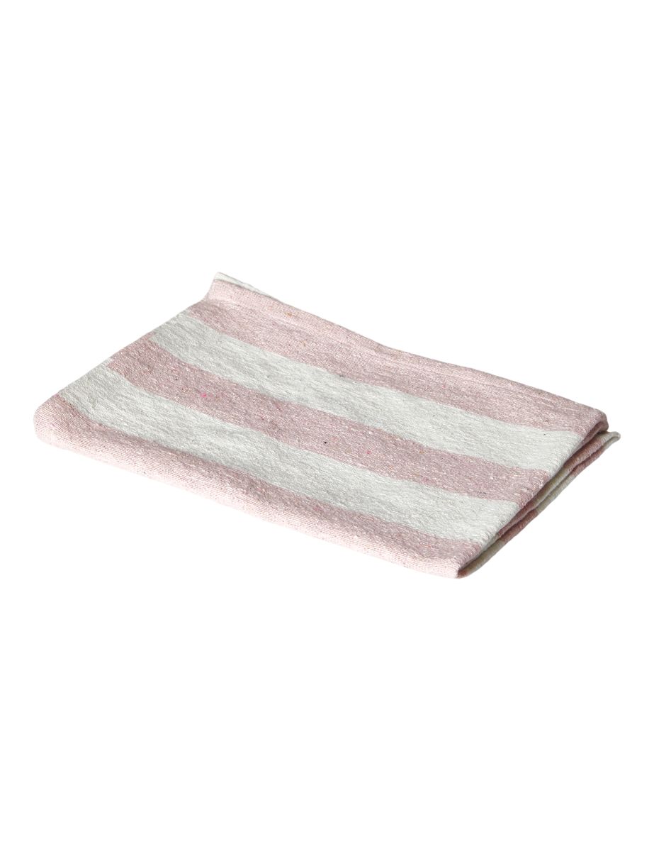 Viskestykke 3-pak strib 50x70 cm. rosa/lys natur