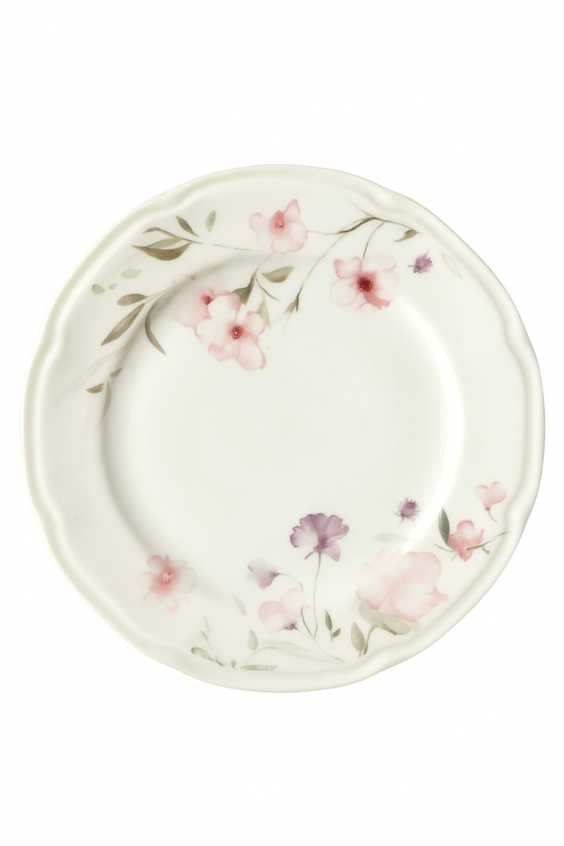 Da'core Tallerken Flora i benporcelæn Ø 26 cm. rosa
