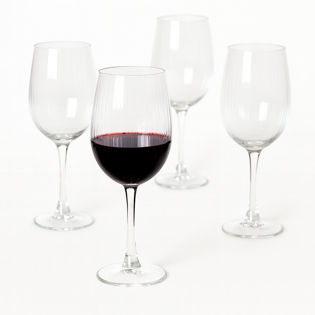 Da'core Rødvinsglas 45 cl rillet klar med guld kant 4 stk