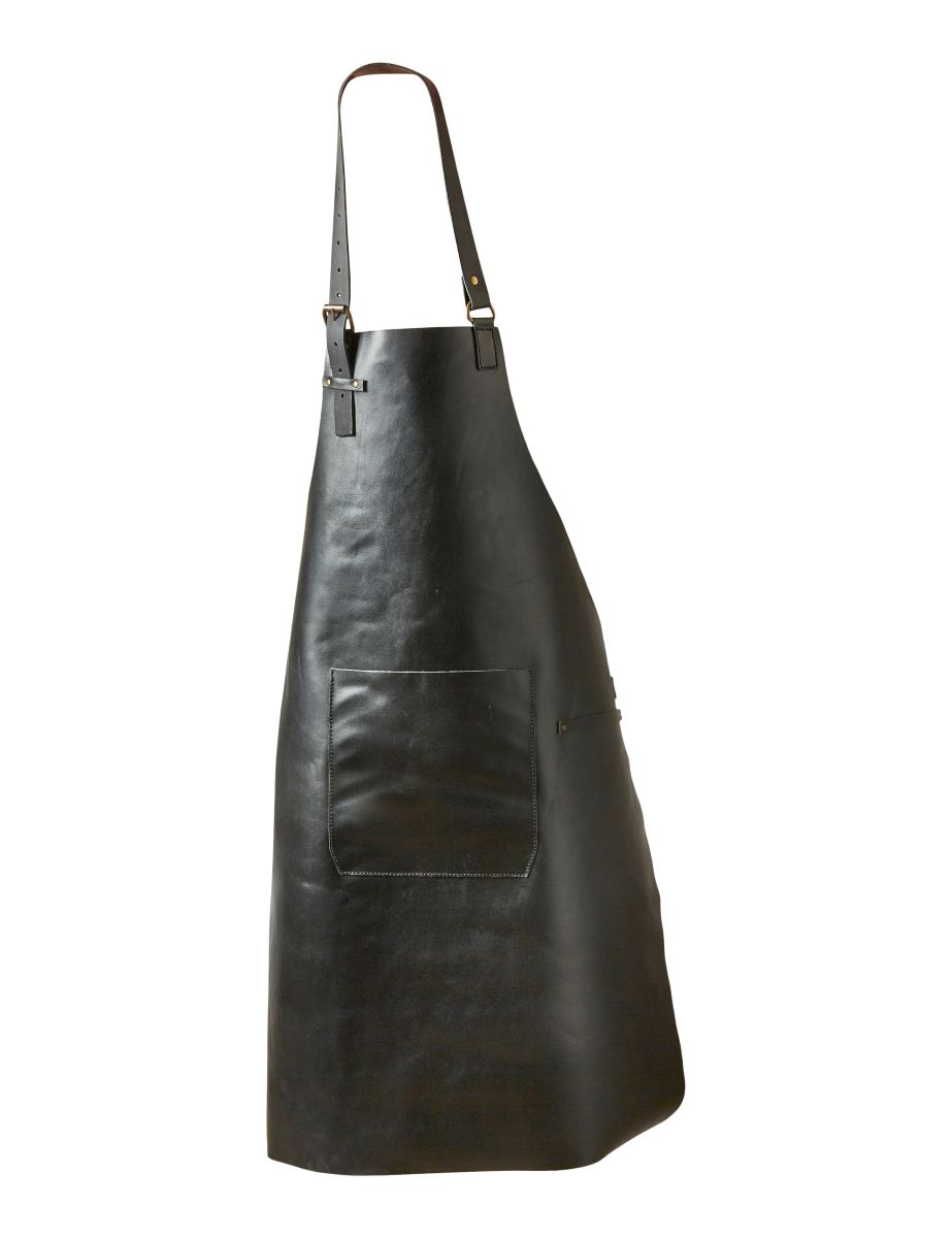 Forklæde med lomme 65x90 cm. - sort læder