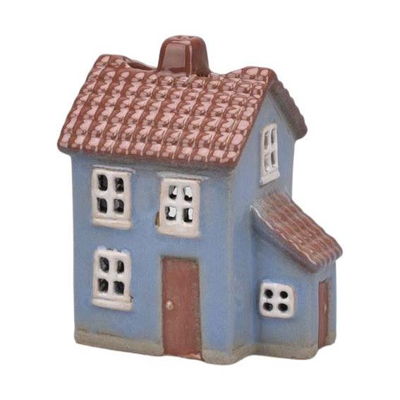 Lyshus keramik H10xB8xD6cm. blå