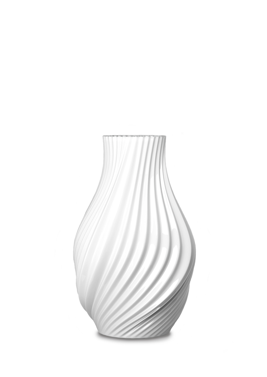 Lyngby Twist vase H18cm hvid