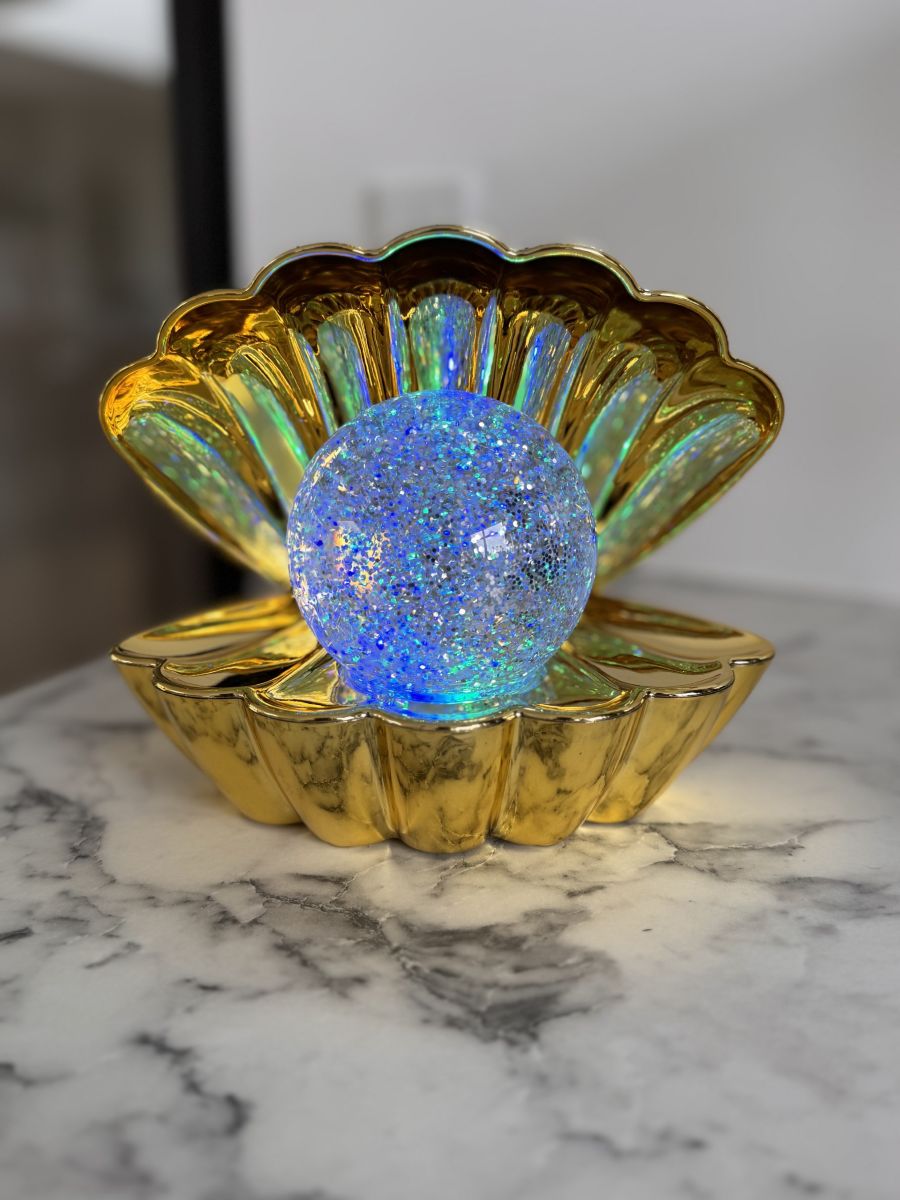 Musling Glitterlampe med farveskift