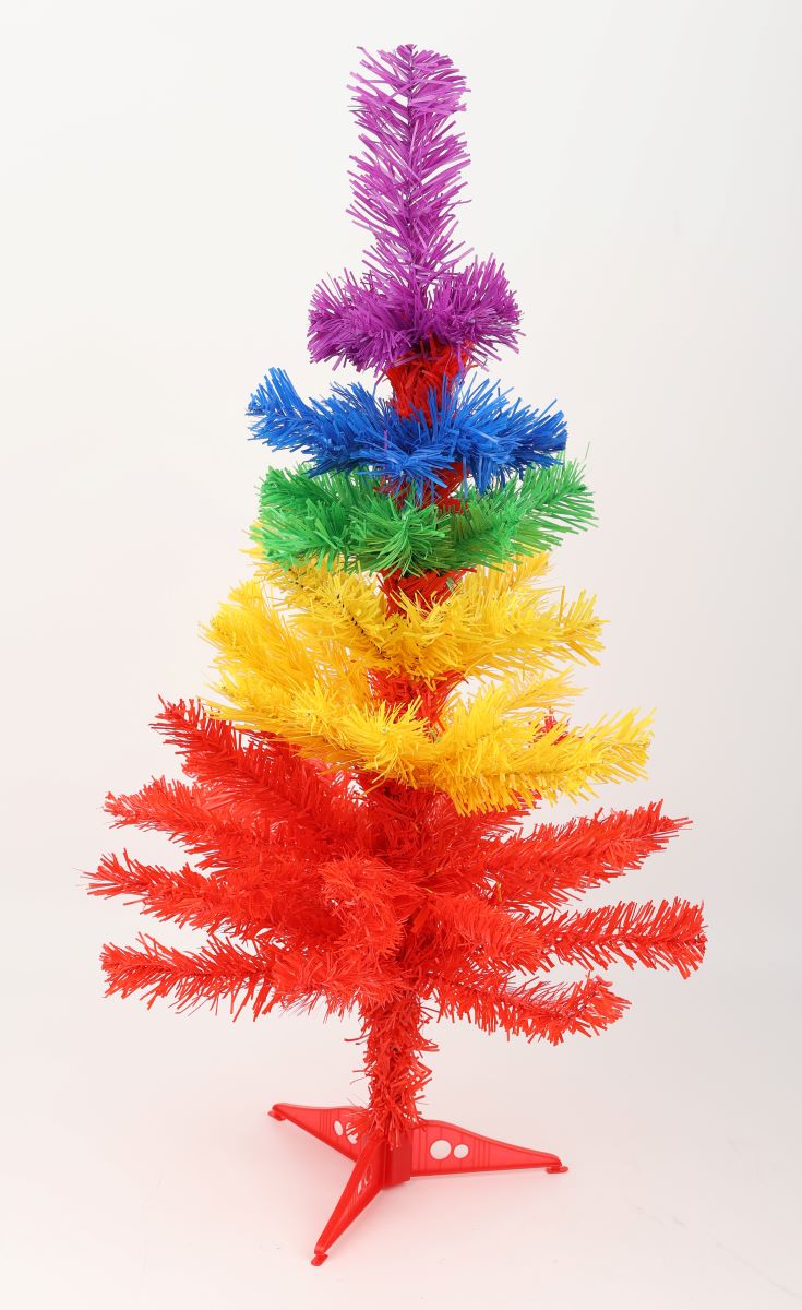 Conzept juletræ kunstigt - 60 cm. regnbuefarvet