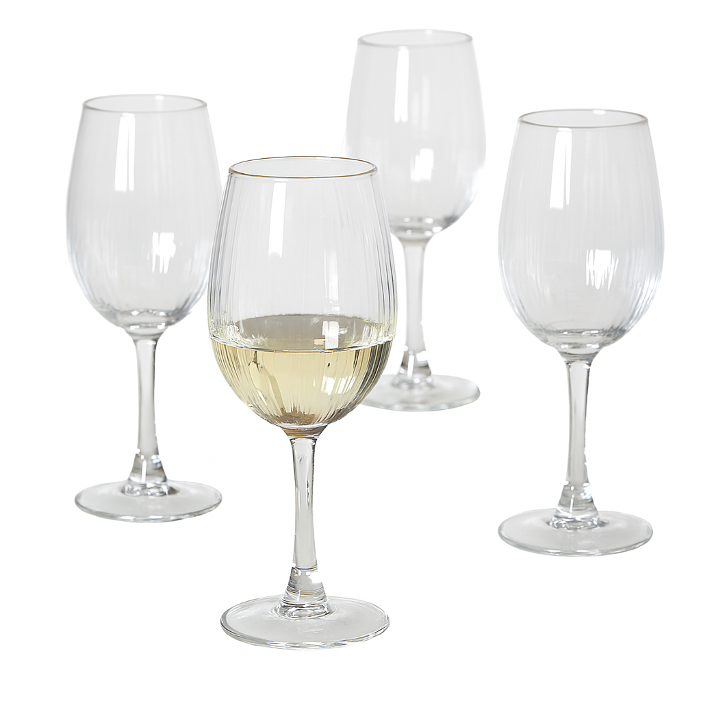 Da'core Hvidvinsglas 35 cl. rillet klar med guldkant 4 stk. 