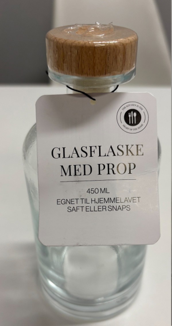 Glasflaske med prop 0,45 liter 