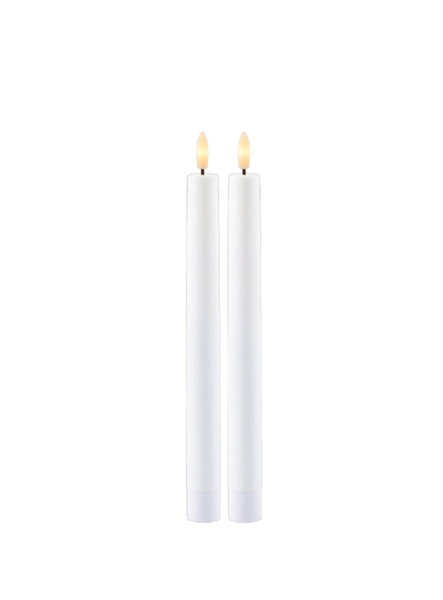 Sille Genopladelig LED stagelys Ø2xH25 cm. 2 stk. - hvid