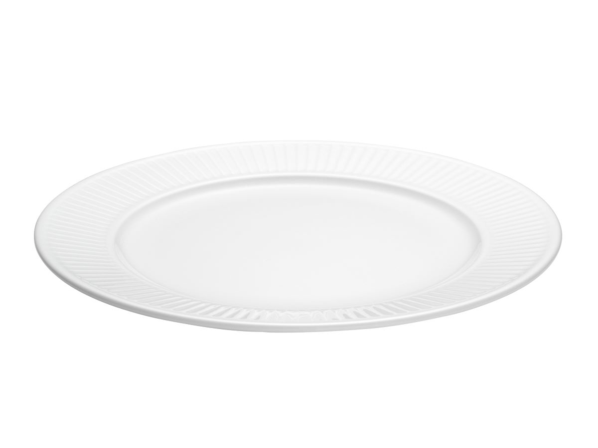 Tallerken flad Plissé 28 cm Hvid